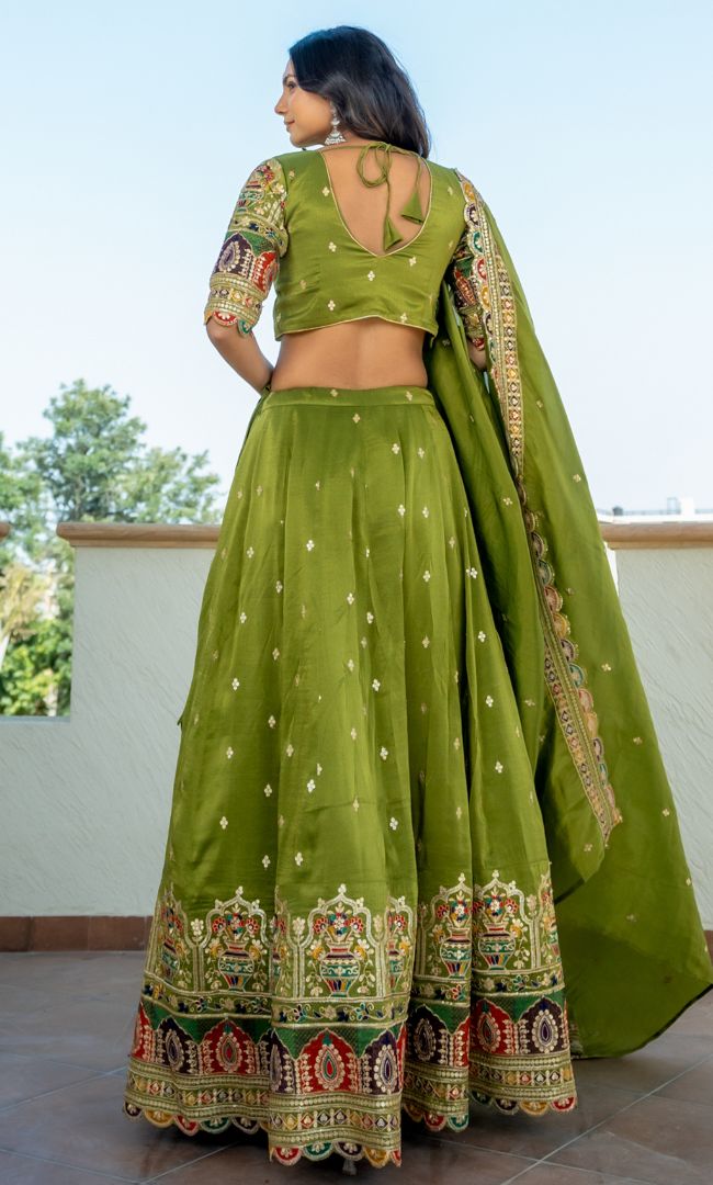 Madhubala Green Lehenga Set