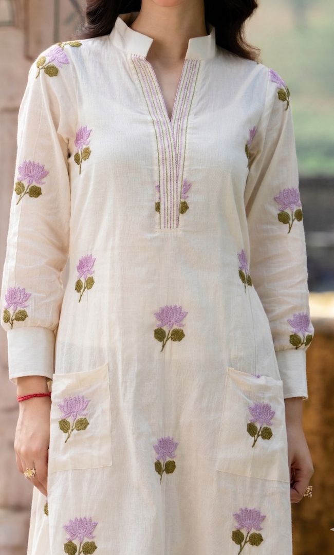 Seoul Lilac Lotus Kurta Co ord Set