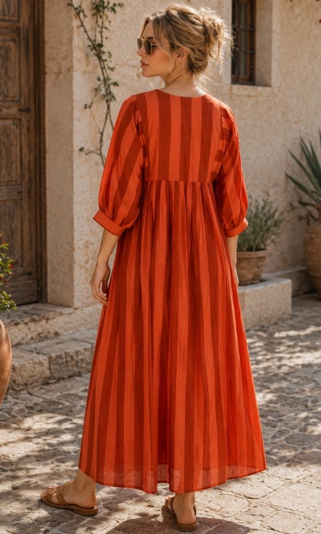 Cinnamon Stripe Maxi Dress
