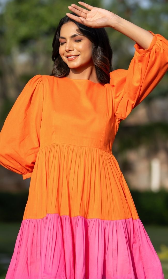 Color Block Mini Dress