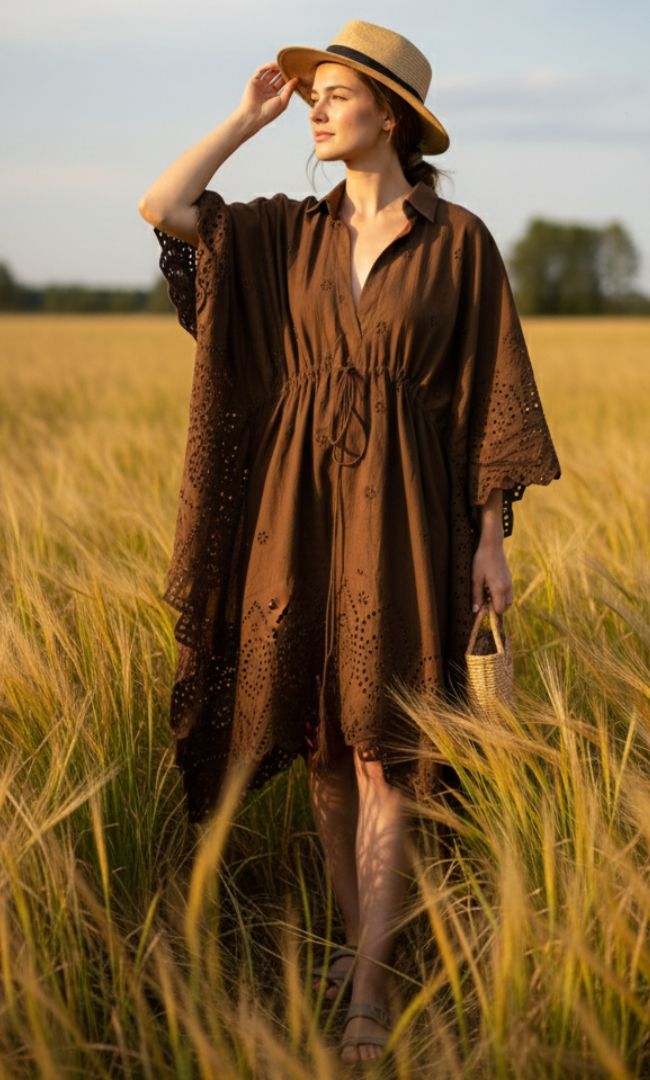 Belgian Schiffli Kaftan Dress