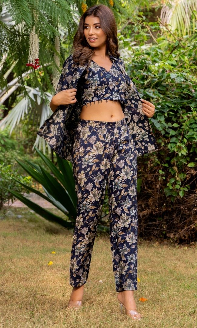 Prussian Blue Printed Co-ord Set