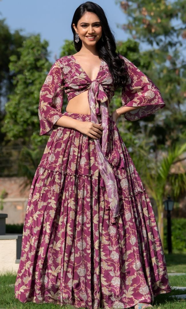 Valentiene Crop Top With Skirt