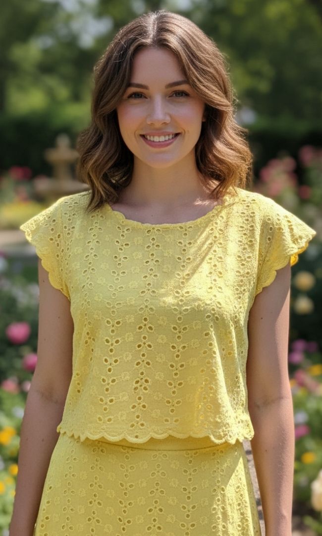 Schiffli Embroidered Summer Set