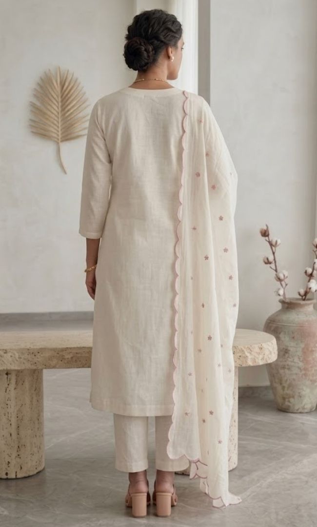 Noor Ivory Embroidered Kurta Set