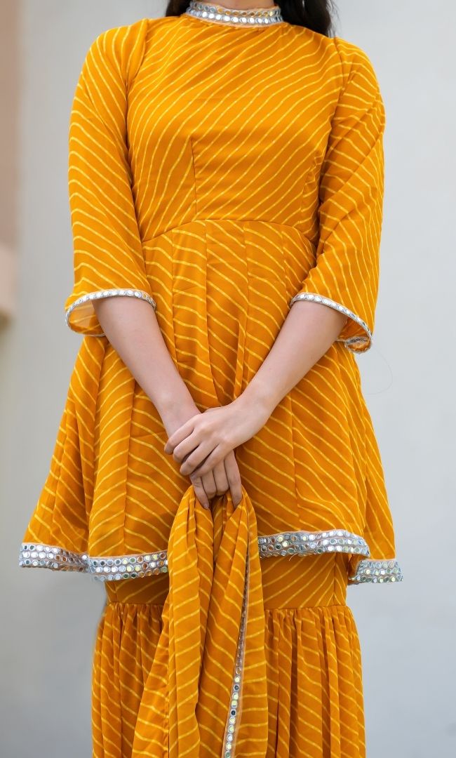 Surya Mustard Bandhani Sharara Set