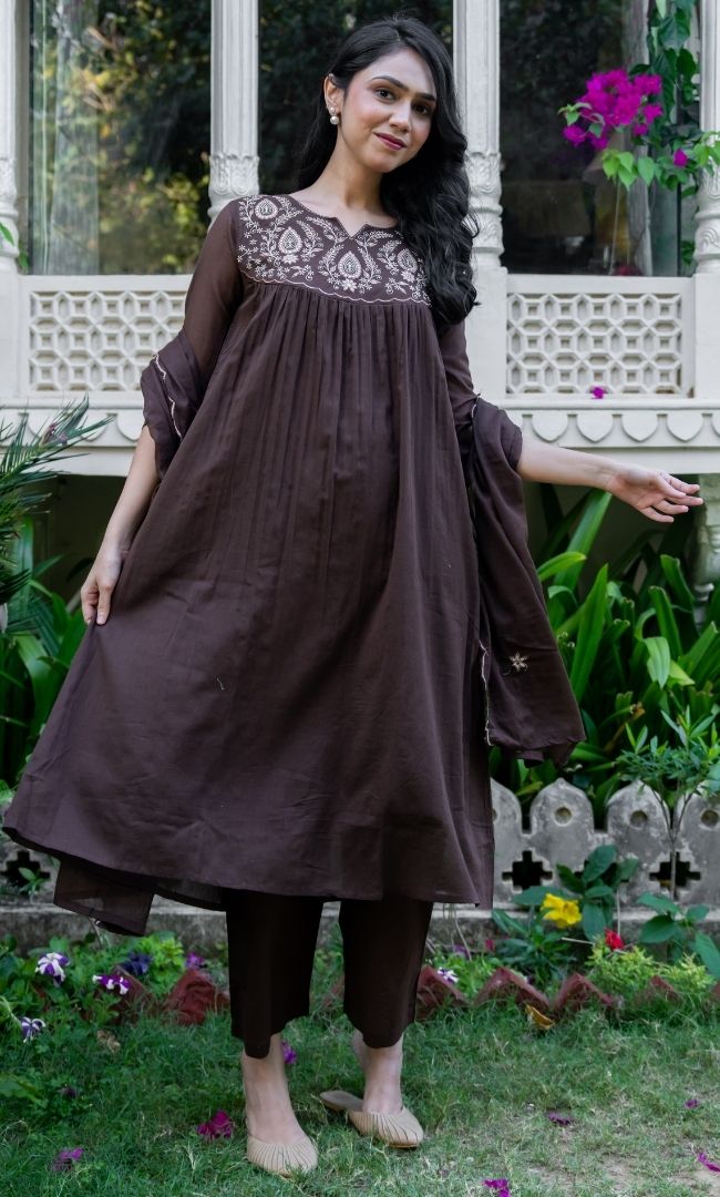 Vivana Brown Suit Set