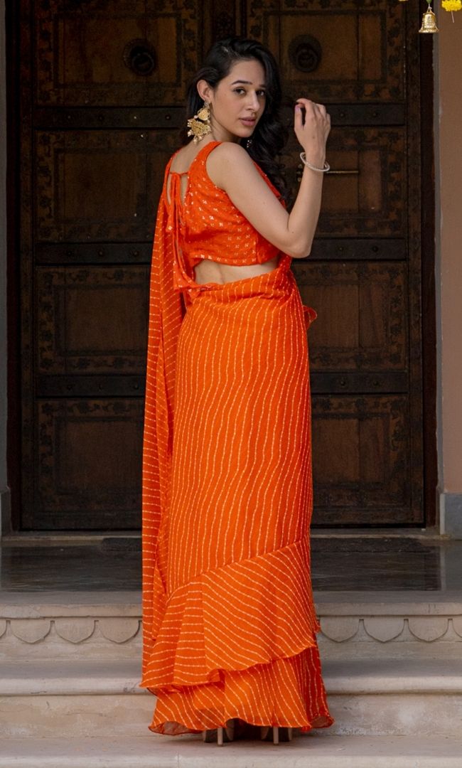 Nikhar Orange Saree