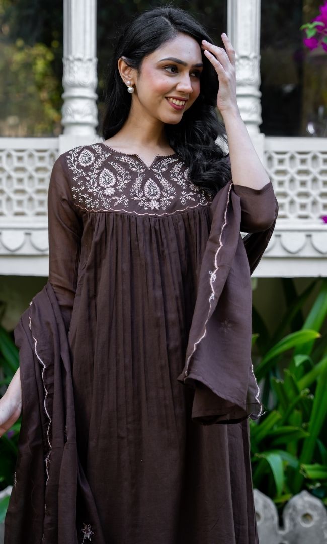 Vivana Brown Suit Set