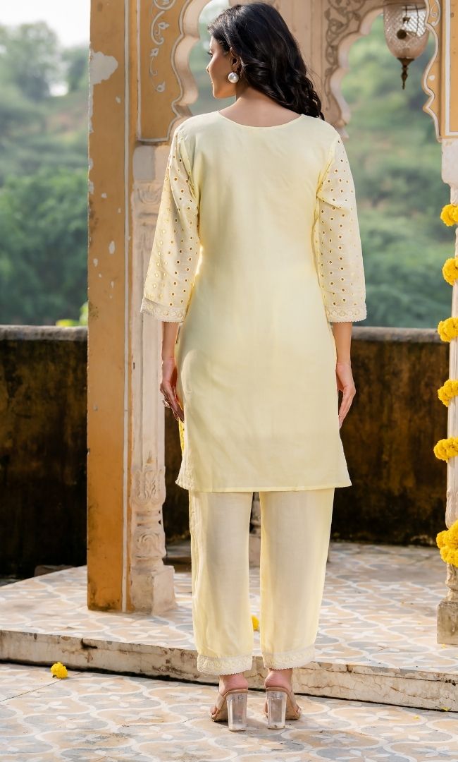 Zyra Lime Kurta Co ord Set