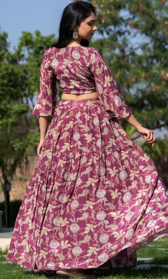 Valentiene Crop Top With Skirt