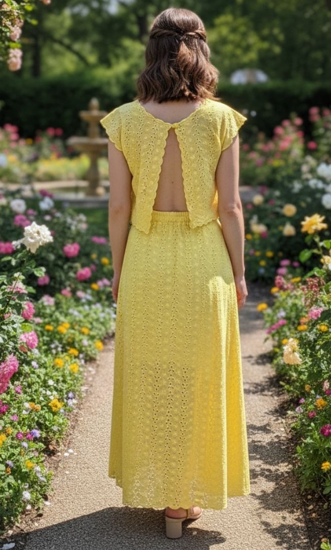 Schiffli Embroidered Summer Set