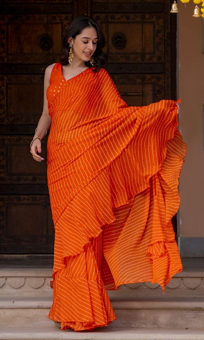 Nikhar Orange Saree