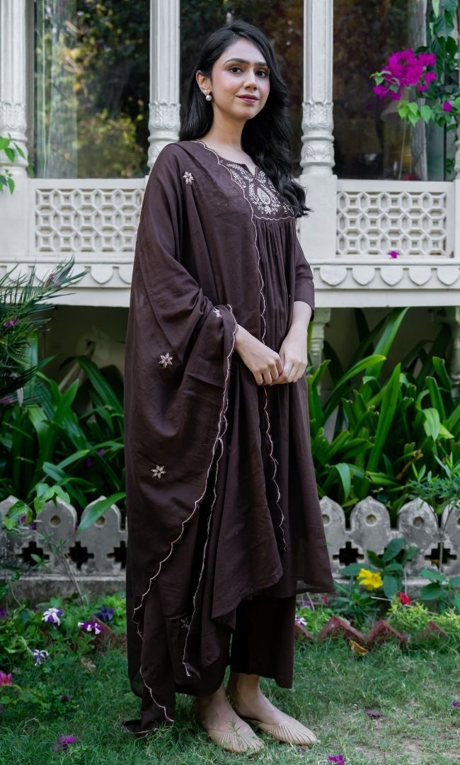 Vivana Brown Suit Set