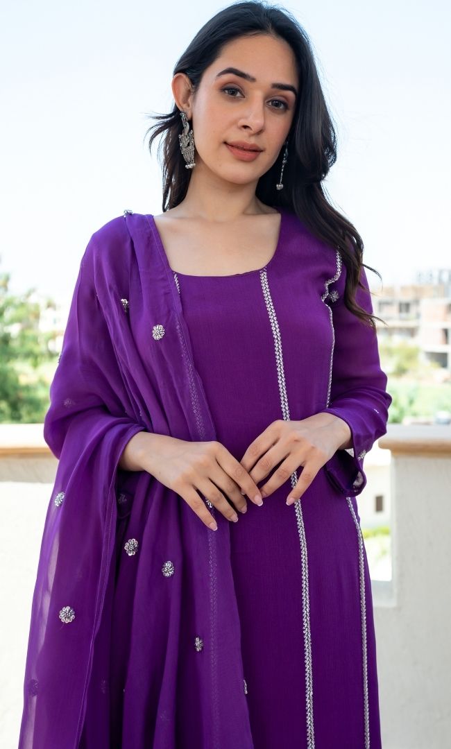Nargis Purple Suit Set