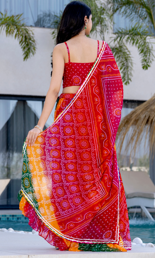 Gauravi Bandhej Lehenga