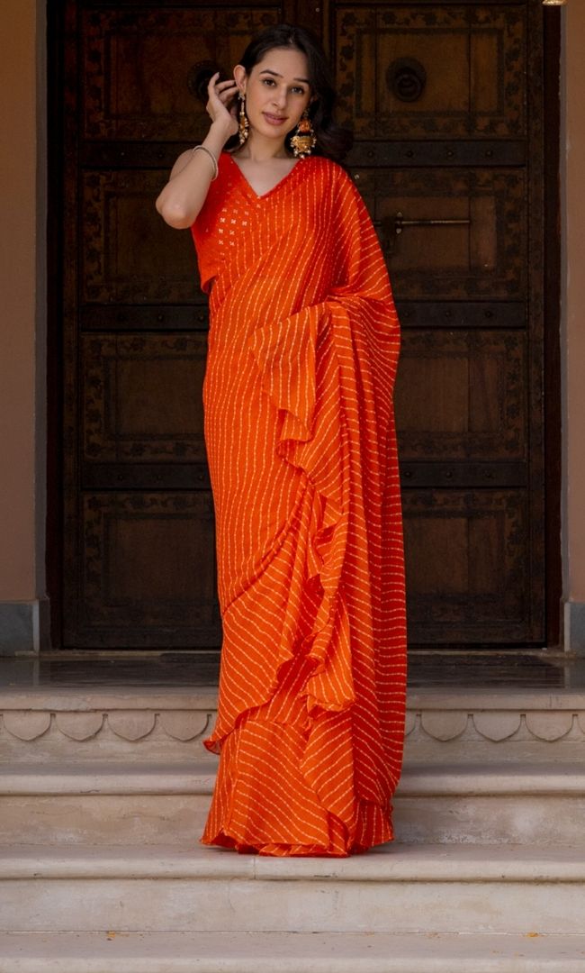 Nikhar Orange Saree