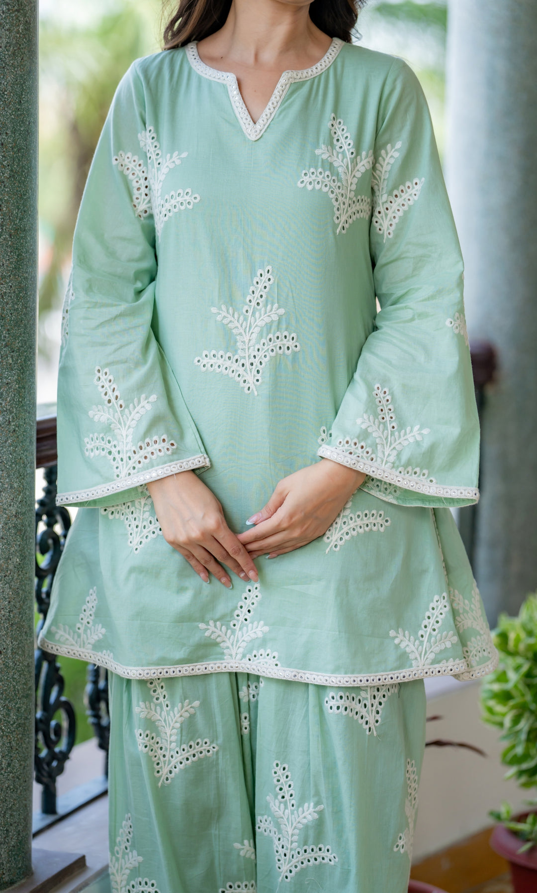 Mint Jasmine Farshi Suit Set
