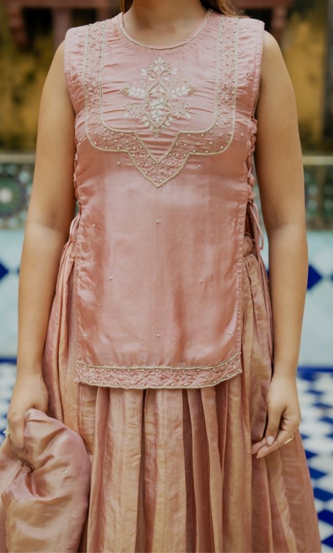 Bronze Kurta Skirt Set