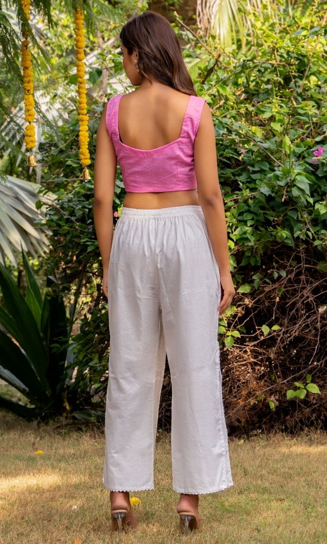 Off White Schiffli Pants