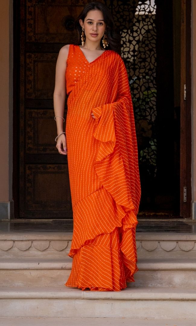 Nikhar Orange Saree