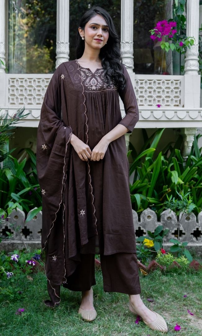 Vivana Brown Suit Set