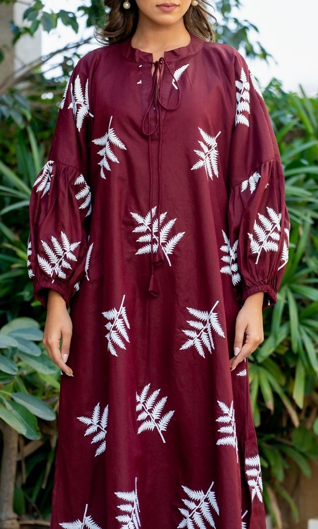 Turkey Red Embroidered Dress