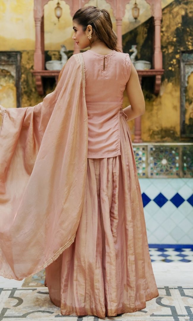 Bronze Kurta Skirt Set