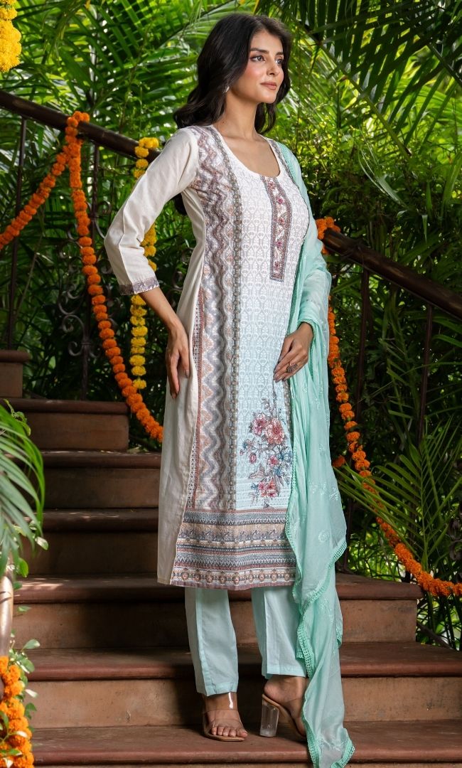 Dewdrop White Suit Set