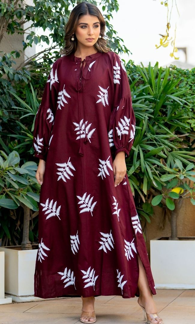 Turkey Red Embroidered Dress