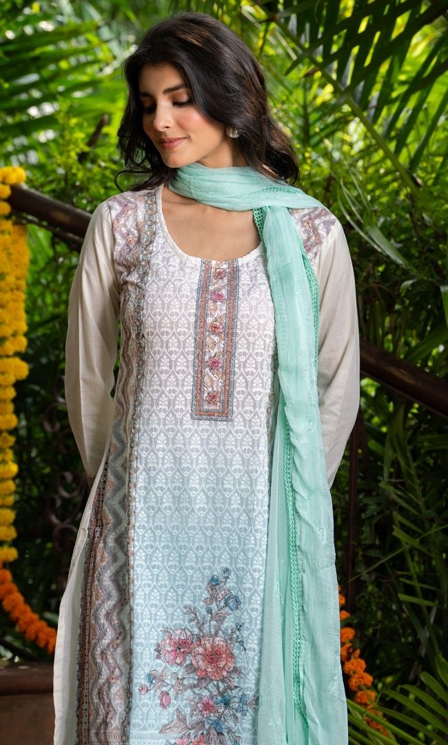 Dewdrop White Suit Set