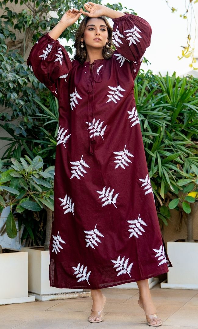 Turkey Red Embroidered Dress