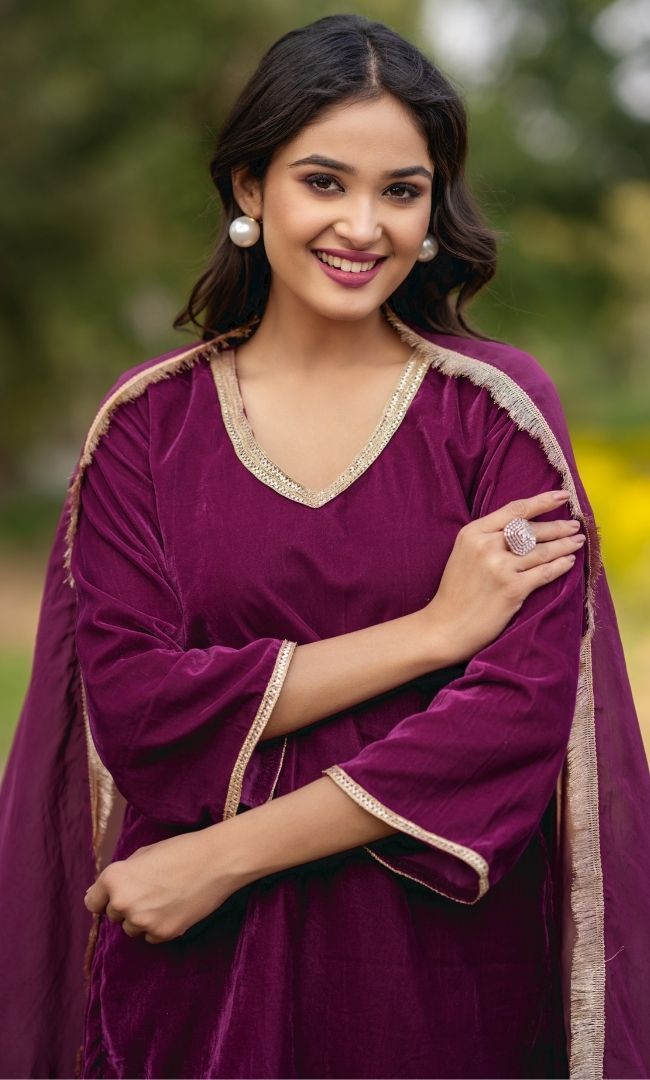 Vineyard Velvet Kurta Set