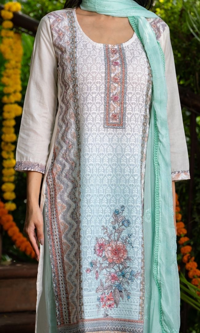 Dewdrop White Suit Set