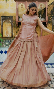 Bronze Kurta Skirt Set