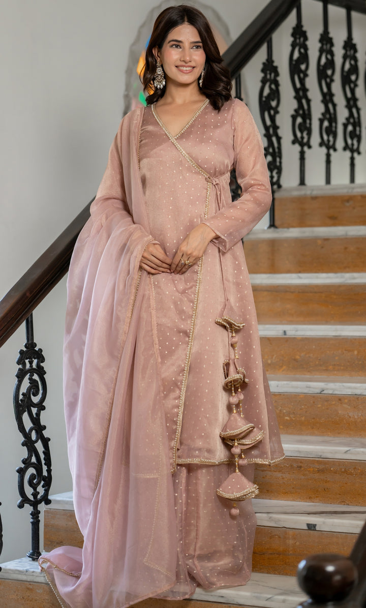 Pihu Pink Angrakha Set