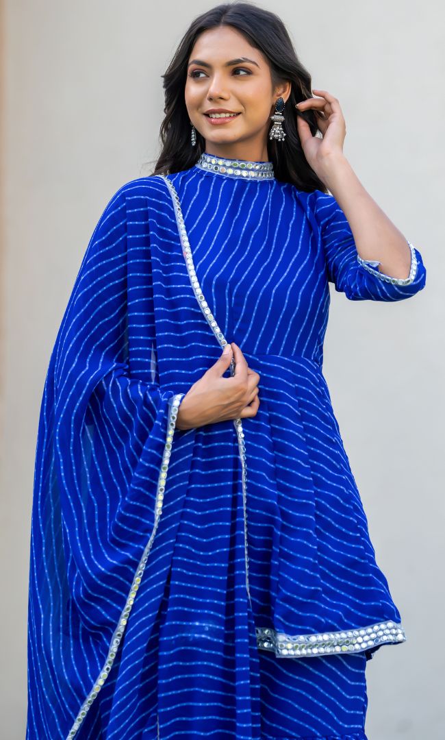 Morani Bandhani Sharara Set