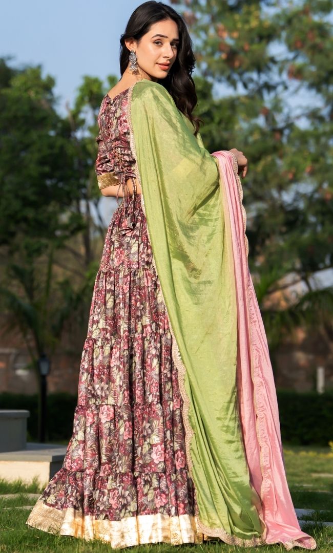 Srida Maroon Lehenga Set