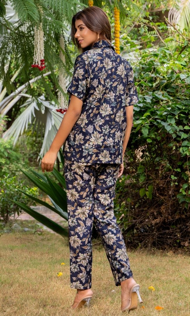 Prussian Blue Printed Co-ord Set