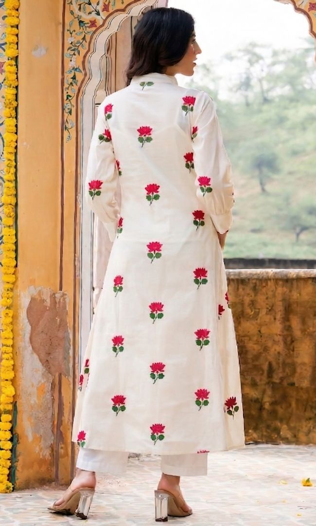 Seoul Pink Lotus Kurta Co ord Set