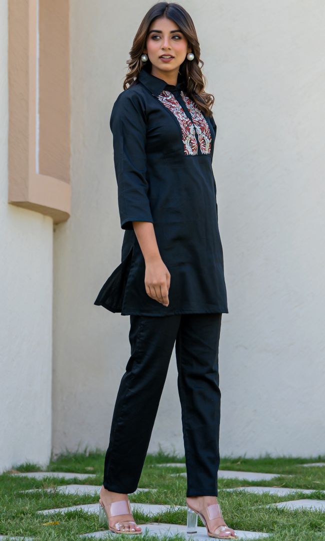 Sable Black Patch Co-ord Set