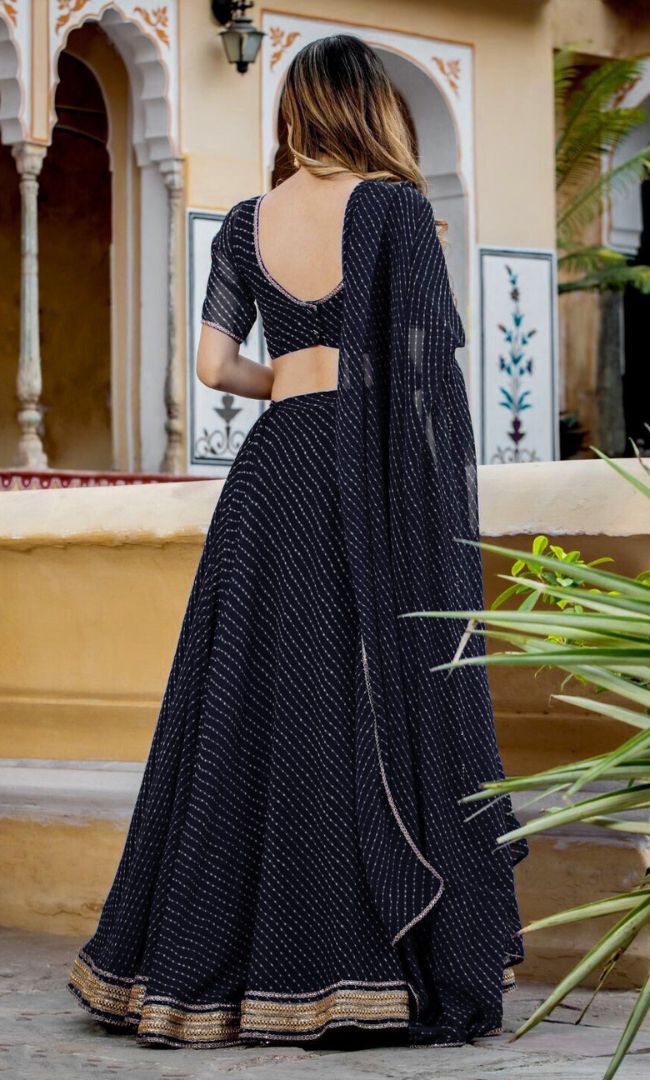 Black Bandhini lehenga