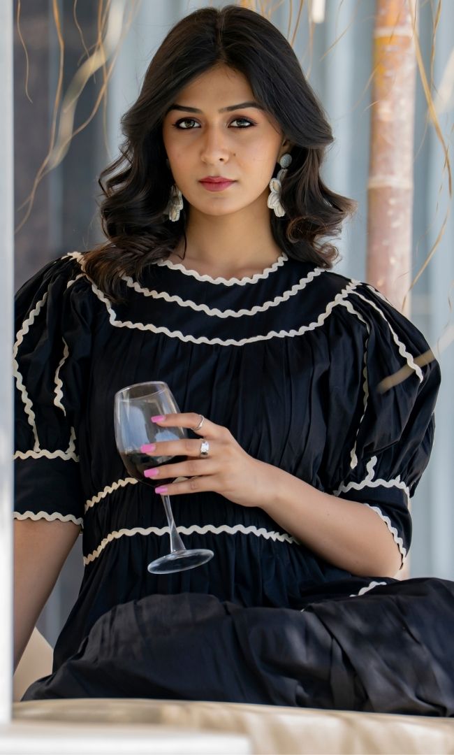 Soot Black Lacious Dress