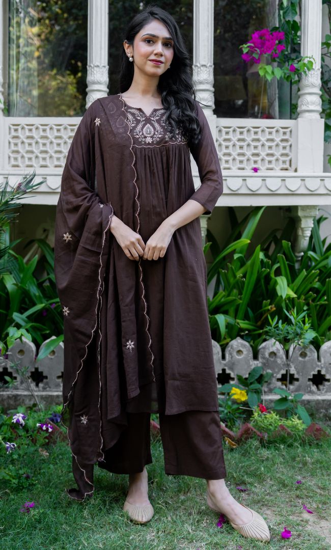 Vivana Brown Suit Set