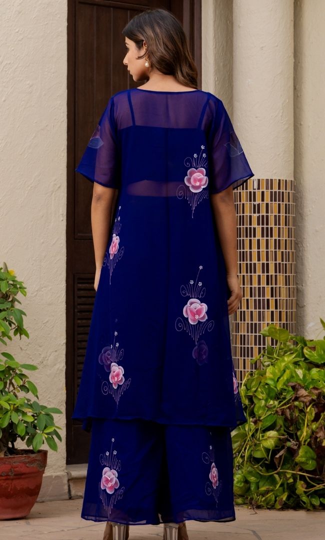 Garden Of Love Navy Blue 3 Piece Set