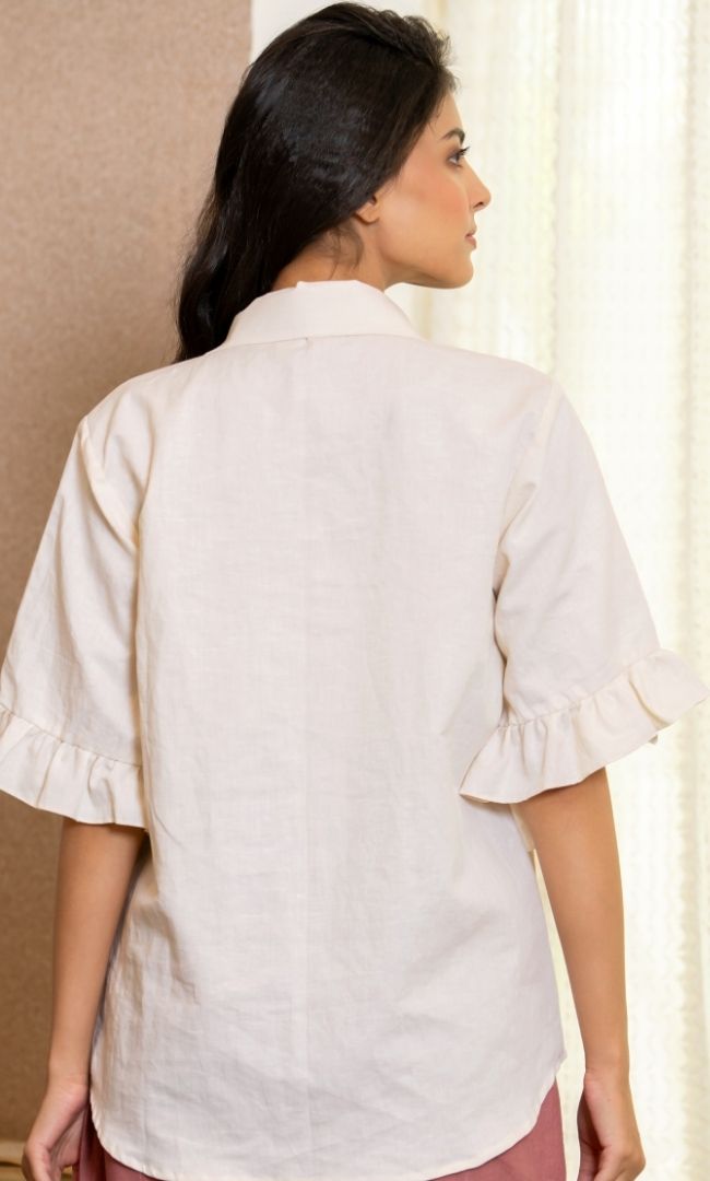 Frilled White Shirt