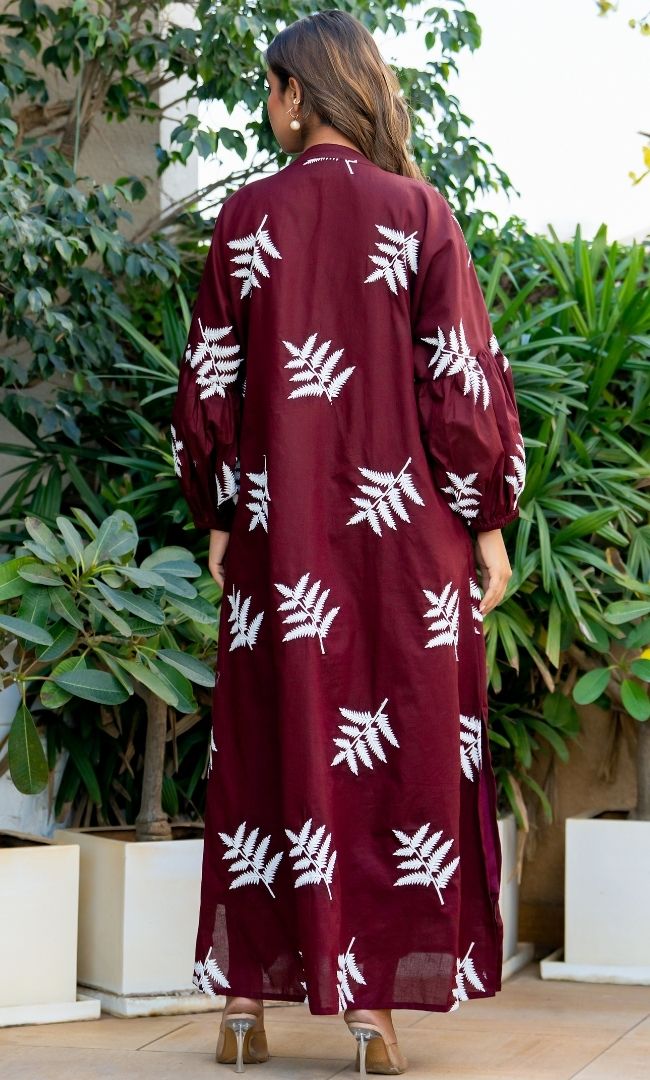Turkey Red Embroidered Dress