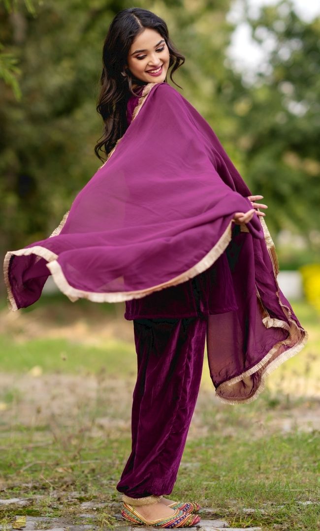 Vineyard Velvet Kurta Set