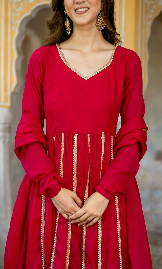Rose Pink Anarkali Set