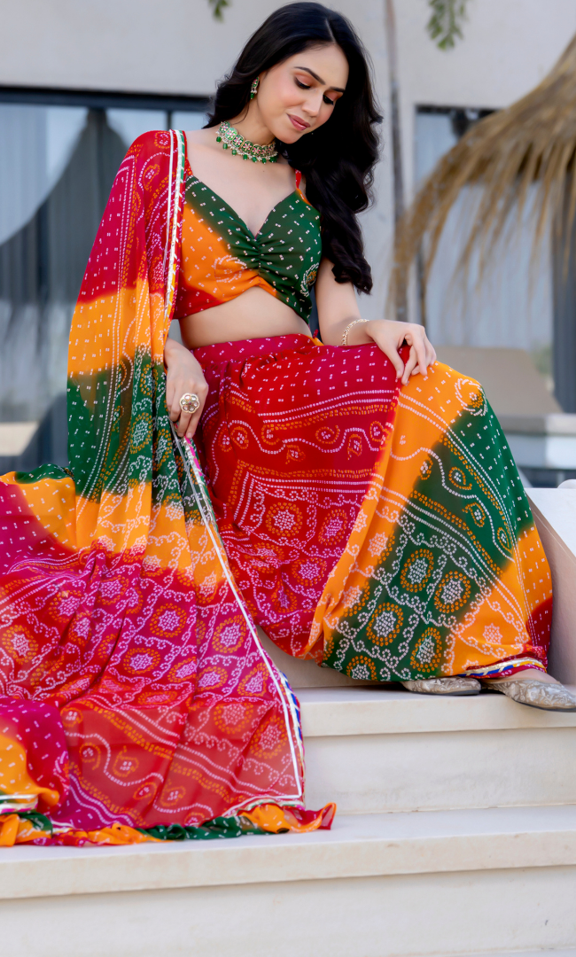 Gauravi Bandhej Lehenga
